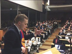 Théotime d'Ornano lors de la soirée de lancement du concours Eloquentia Limoges.