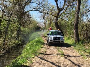 Les services de la mairie de Montauban pulvérisent un larvicide biologique dans les espaces boisés autour de la ville.