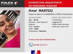 Amal Martou, une jeune fille de 18 ans, a disparu depuis le mercredi 24 juin 2026 à Montpellier. 