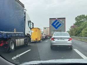 Un important bouchon s'est formé sur l'autoroute A9 après l'accident. - archives.