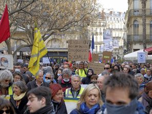 Montpellier - manifestation dans les rues de l'Ecusson - 2022.