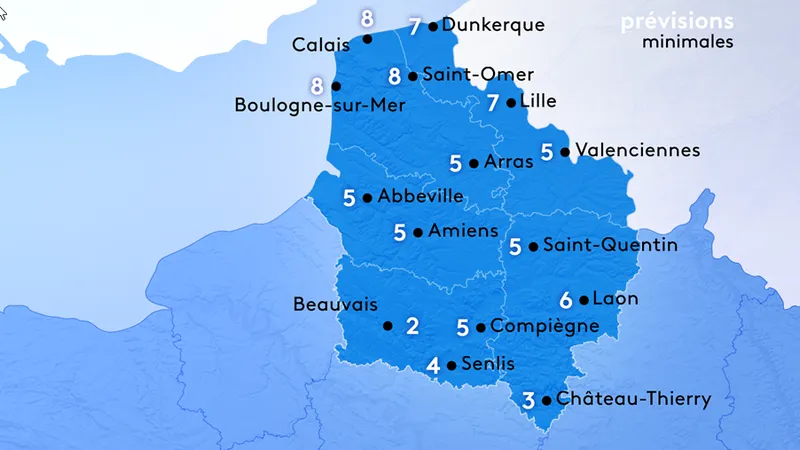 Un matin frais en Picardie, plus doux dans le Nord et le Pas-de-Calais.