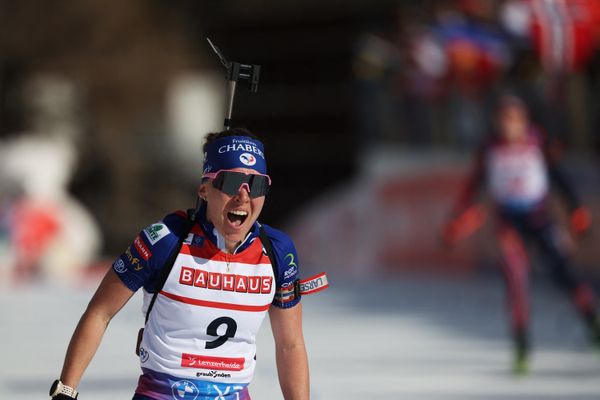 Océane Michelon est arrivée deuxième de la mass start de Lenzerheide (Suisse) ce dimanche 23 février.
