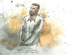 Nordahl Lelandais lors du procès pour le meurtre de la petite Maëlys, en février 2022.