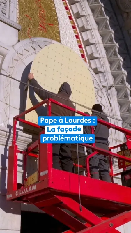 VIDEO. Pape à Lourdes : pourquoi les mosaïques de la façade de la basilique Notre-Dame-du-Rosaire ont été recouvertes