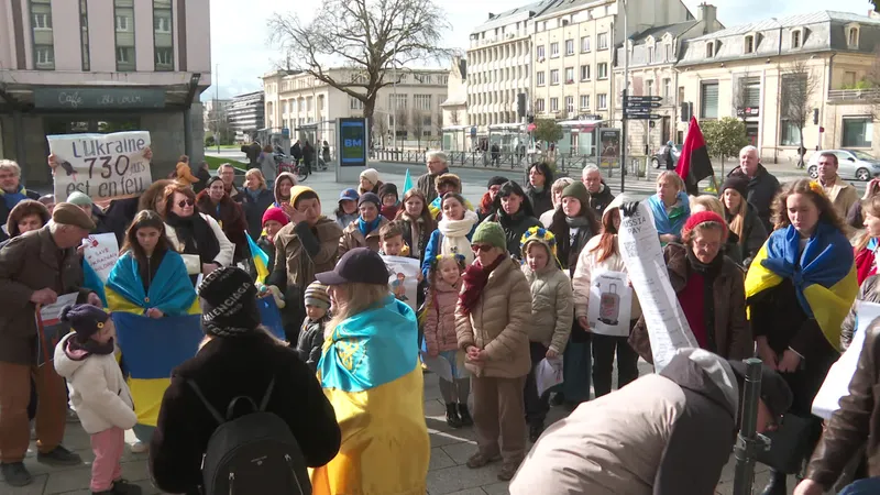 A Caen, plusieurs dizaines de personne se sont rassemblées pour ne pas oublier le conflit en Ukraine.