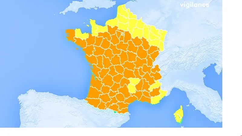 Carte de la vigilance pour le jeudi 9 juillet