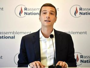 Jordan Bardella le 28 juillet 2020 lors d'une conférence de presse Christophe ARCHAMBAULT AFP/Archives
