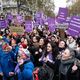Les manifestant·es lors de la marche contre les violences sexistes et sexuelles de Paris en 2024.