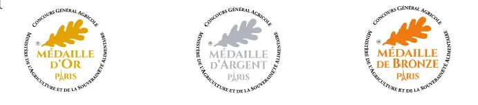 Les feuilles de chêne, médailles d'or, d'argent et de bronze, une marque déposée à l'INPI.